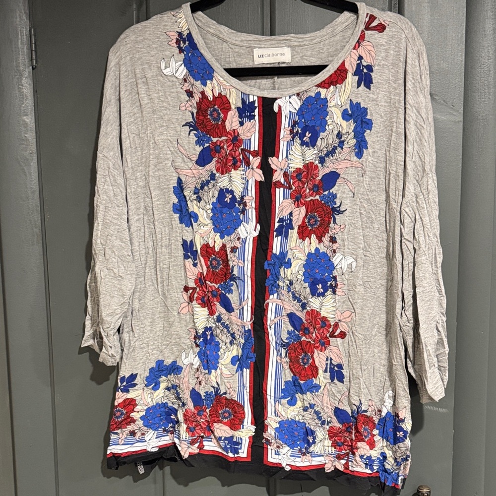 Liz Claiborne Floral Blouse - no size tag
